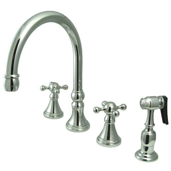 Widespread Kitchen Faucet, Polished Chrome